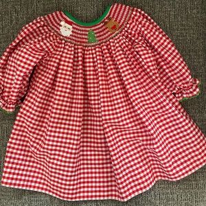 Christmas Smocked Baby Girl Dress